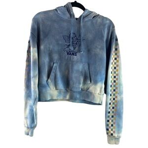 Vans Blue‎ Tie Dyed Cropped Hoodie Sweatshirt with Cupid
